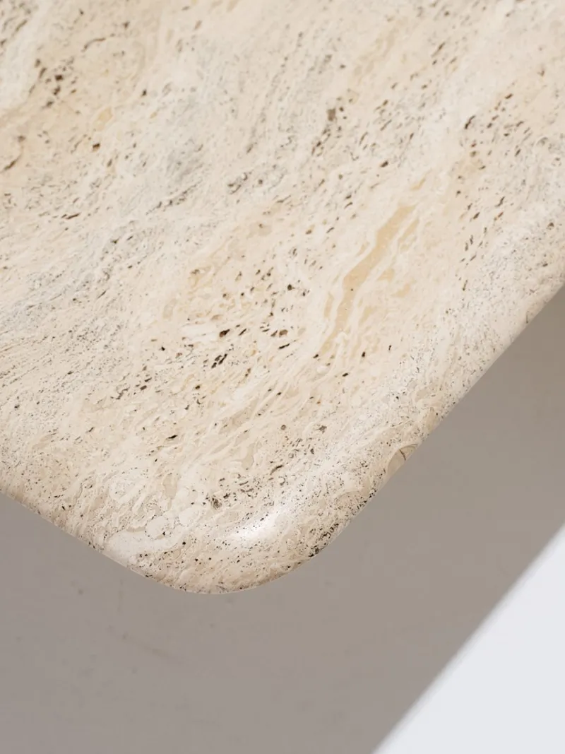 Online Pamono Square Travertine Saturn Coffee Table, 1980s