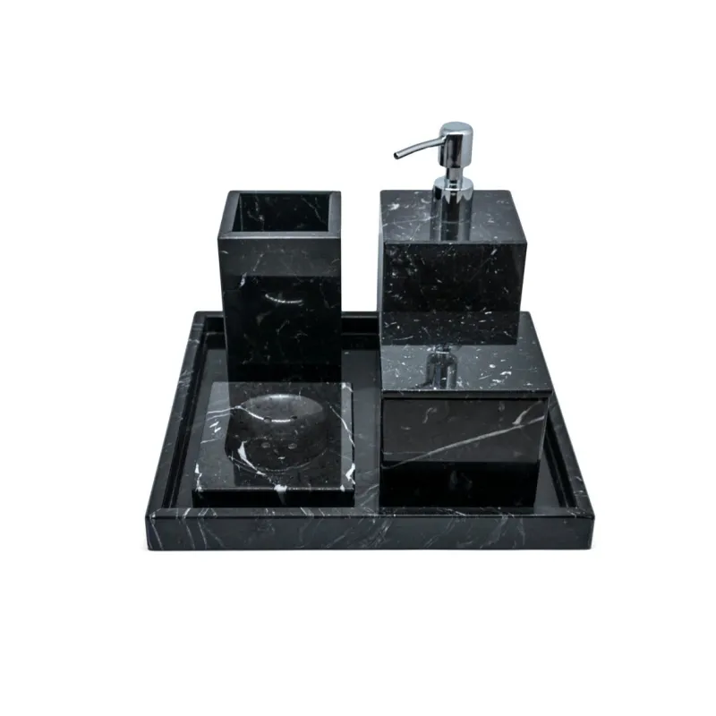 Pamono Squared Black Marquina Marble Tray> Tabletop|Trays
