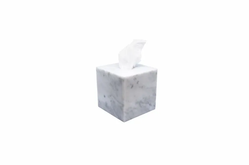 Pamono Squared Marble Tissue Cover Box from Fiammettav Home Collection> Trunks, Crates & Baskets