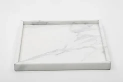 Clearance Pamono Squared White Carrara Marble Tray from Fiammettav Home Collection