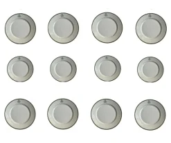 Pamono SS Monogramed Desert and Flat Plates with Gold Trim by Bareuther Bavaria, Germany,1930s, Set of 12> Dinner Plates & Bowls