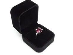 Pamono 21st Century Solitaire Ring in Ruby Root and Zircons and 925 Sterling Silver, Italy, 2010s><noscript><img width=