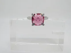 Pamono 21st Century Solitaire Ring in Ruby Root and Zircons and 925 Sterling Silver, Italy, 2010s><noscript><img width=