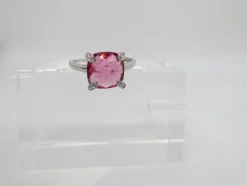Pamono 21st Century Solitaire Ring in Ruby Root and Zircons and 925 Sterling Silver, Italy, 2010s><noscript><img width=