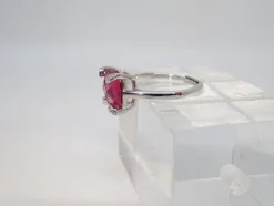 Pamono 21st Century Solitaire Ring in Ruby Root and Zircons and 925 Sterling Silver, Italy, 2010s><noscript><img width=