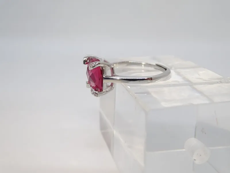 Pamono 21st Century Solitaire Ring in Ruby Root and Zircons and 925 Sterling Silver, Italy, 2010s> Rings