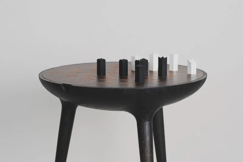Clearance Pamono 21st Century Trojan Chess Table & Set in Black