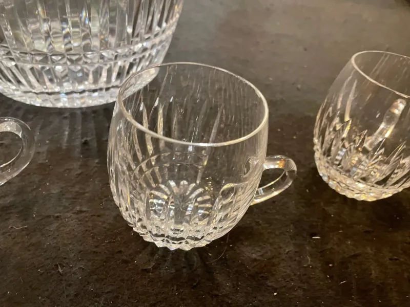 Pamono St Louis Crystal Punch Service with Bowl and Ladle, Set of 6> Serving Dishes