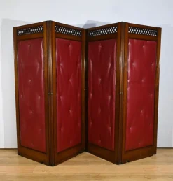 Discount Pamono 1st Part 20th Century Screen with 4 Leaves in Mahogany, 1920s