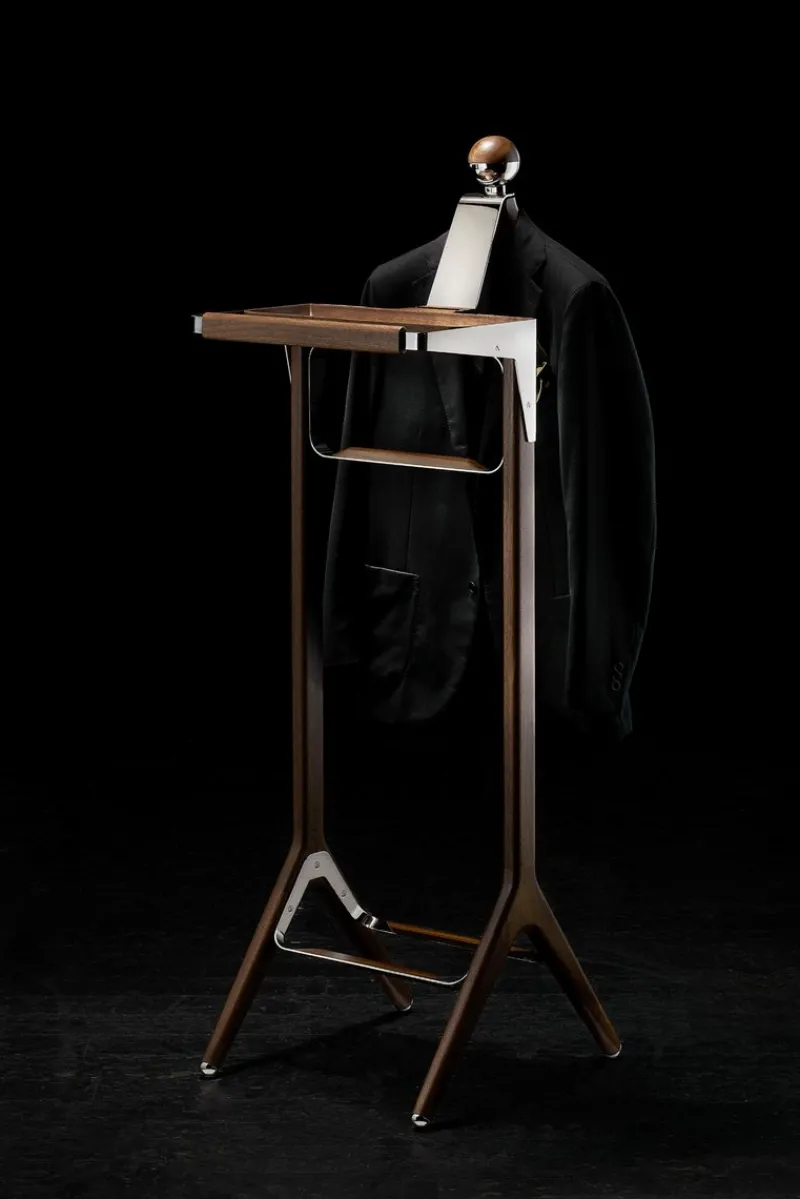 Online Pamono Stainless Steel & American Black Walnut Classical Valet Stand by Honorific