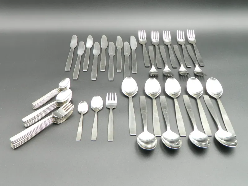 New Pamono Stainless Steel Cutlery for Nine People by Helmut Alder for Amboss, 1960s, Set of 59