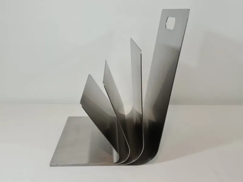Pamono Stainless Steel Magazine Rack by Xavier Feal for Inux Industrie, 1970s> Magazine Racks