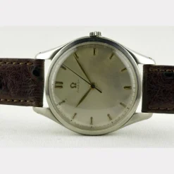 Pamono Stainless Steel Manual Winding Jumbo Watch from Omega, Switzerland, 1940s><noscript><img width=