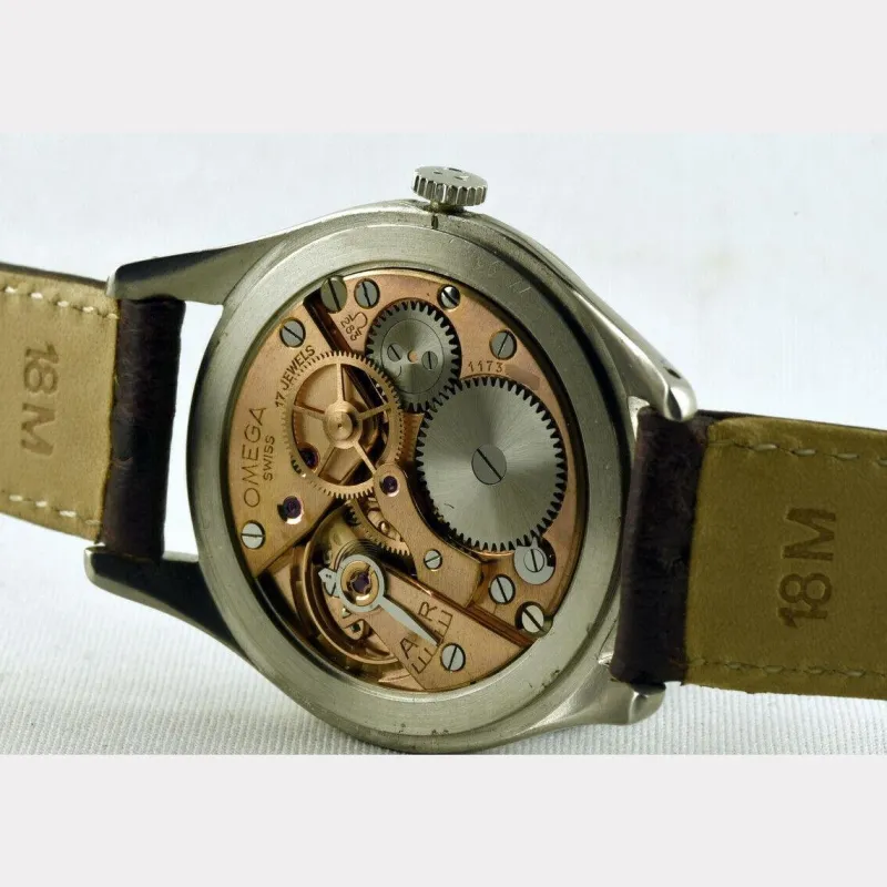 Pamono Stainless Steel Manual Winding Jumbo Watch from Omega, Switzerland, 1940s> Watches