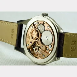 Pamono Stainless Steel Manual Winding Jumbo Watch from Omega, Switzerland, 1940s><noscript><img width=