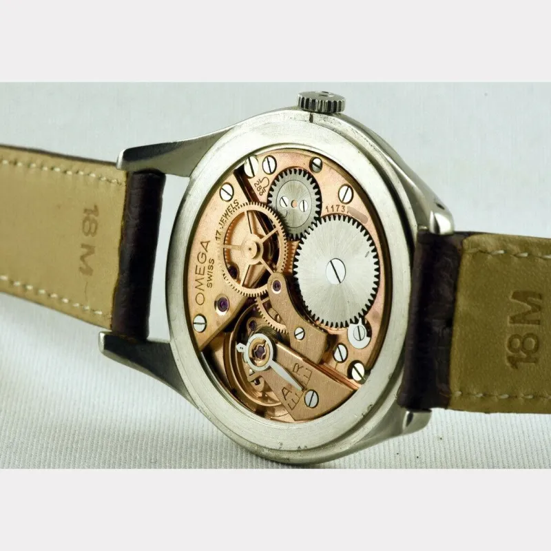 Pamono Stainless Steel Manual Winding Jumbo Watch from Omega, Switzerland, 1940s> Watches
