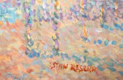 Best Pamono Stan Reszka, Pointillist View of Istanbul, Oil on Canvas, 1951