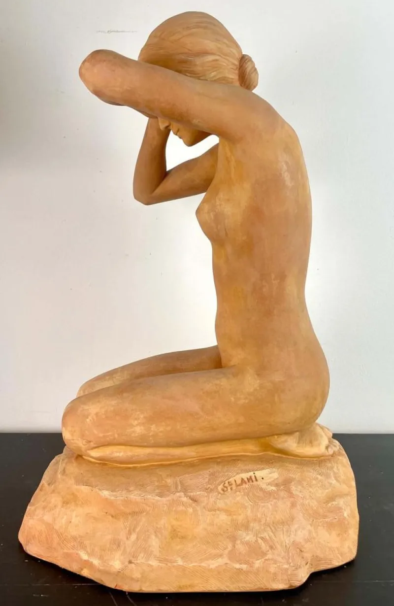Pamono Stanislas Lami, Nude Woman, Early 20th Century, Terracotta> Art Deco