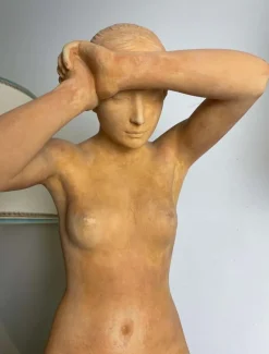 Pamono Stanislas Lami, Nude Woman, Early 20th Century, Terracotta><noscript><img width=