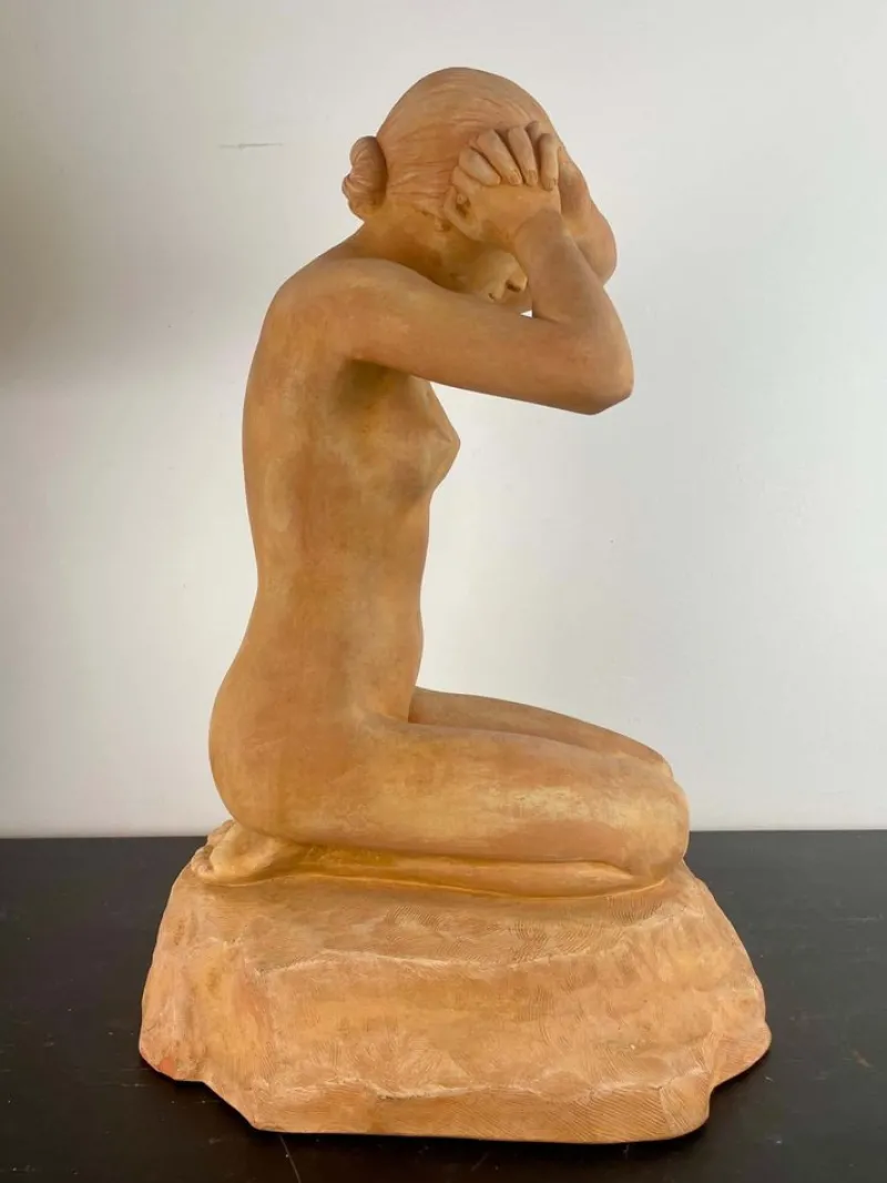 Pamono Stanislas Lami, Nude Woman, Early 20th Century, Terracotta> Art Deco