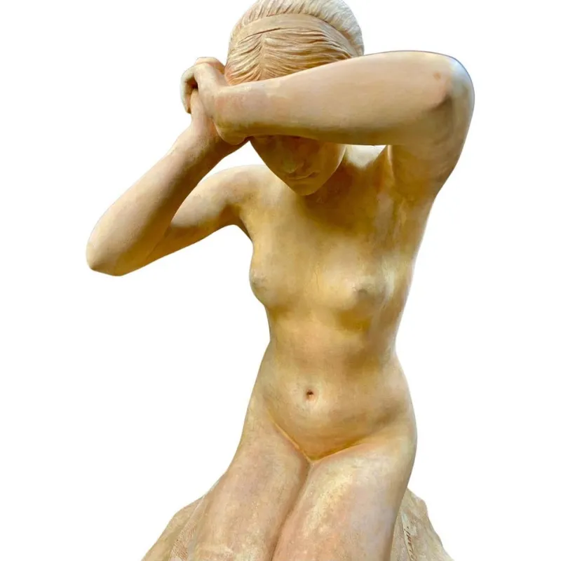 Pamono Stanislas Lami, Nude Woman, Early 20th Century, Terracotta> Art Deco