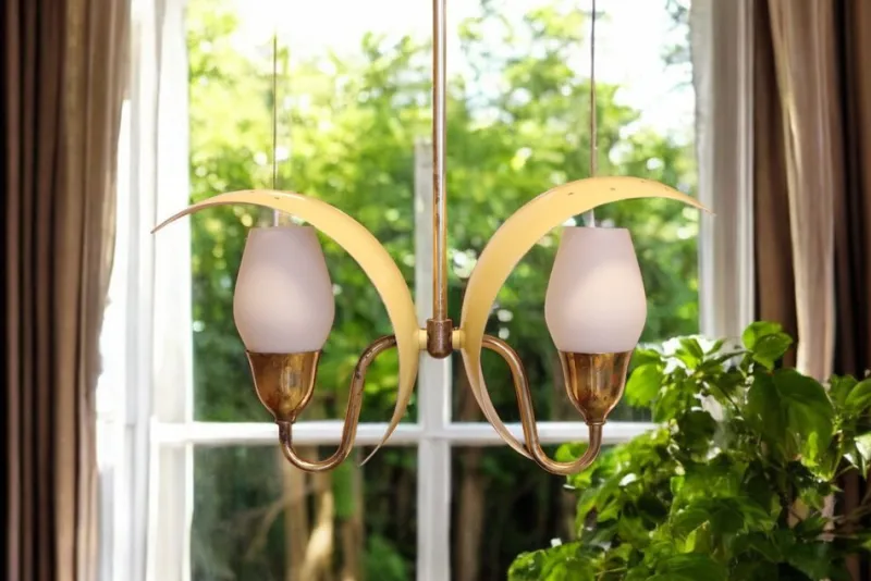 Clearance Pamono Star Ceiling Lamp by Bent Karlby for Fog & Mørup, 1950s