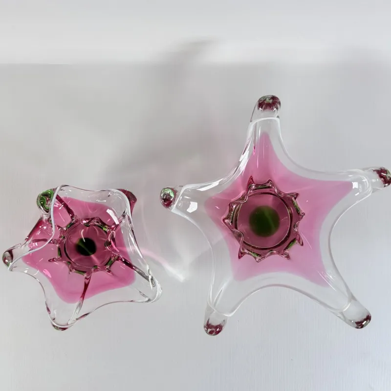 Pamono Star-Shaped Glass Bowl attributed to Josef Hospodka for Chribska Glassworks, 1960s> Bowls