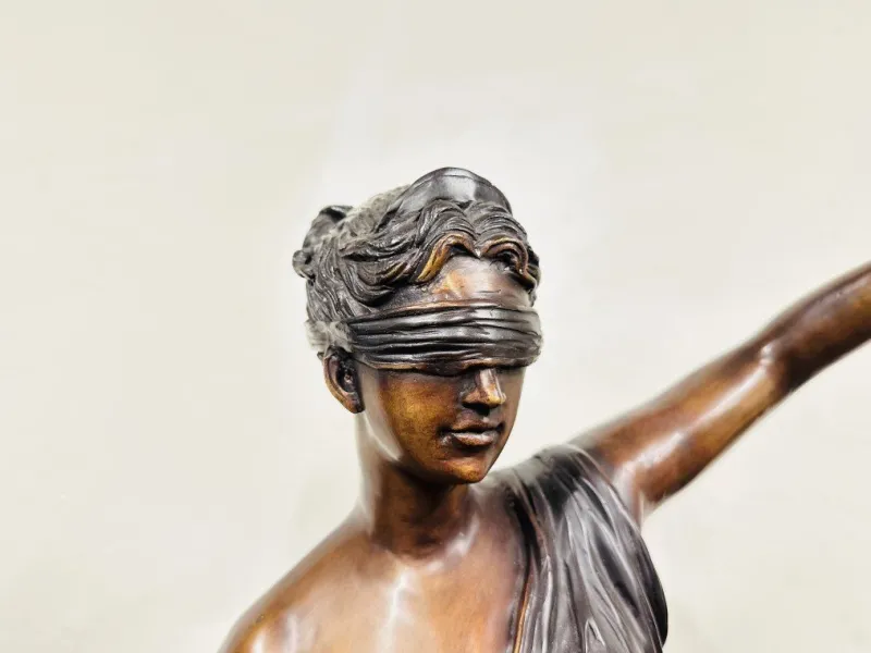 Pamono Statue of Lady Justice, 1920s-1940s, Bronze with Marble Base> Art Deco