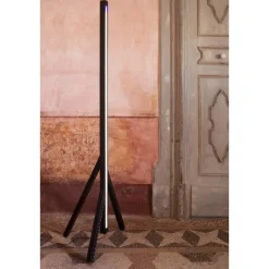 Pamono Stecco Floor Lamp in Aluminum and Vegetable Tanned Leather by Oscar Maschera> Floor Lamps