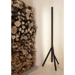 Pamono Stecco Floor Lamp in Aluminum and Vegetable Tanned Leather by Oscar Maschera><noscript><img width=