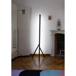 Pamono Stecco Floor Lamp in Aluminum and Vegetable Tanned Leather by Oscar Maschera><noscript><img width=