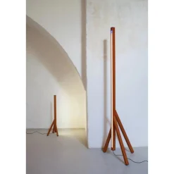 New Pamono Steccolino Table Lamp in Aluminum and Vegetable Tanned Leather by Oscar Maschera