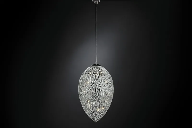 Sale Pamono Steel & Crystal Egg Arabesque 119 Ceiling Lamp from Vgnewtrend