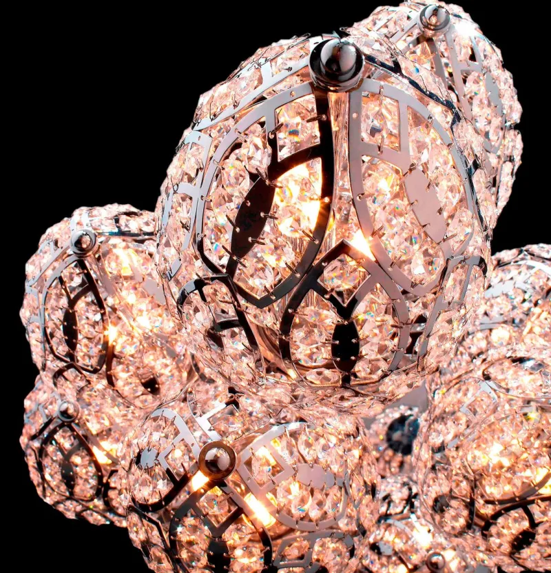 Pamono Steel & Crystal Sensation Arabesque Light Fall Ceiling Chandelier with 17 Lamps from VGnewtrend> Ceiling Lights