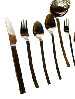 Pamono Steel Cutlery by Nencioni Moleri for Design Zani, 1960s, Set of 75><noscript><img width=
