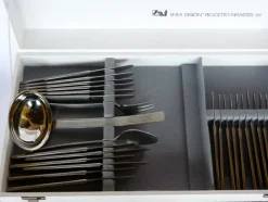 Pamono Steel Cutlery by Nencioni Moleri for Design Zani, 1960s, Set of 75><noscript><img width=