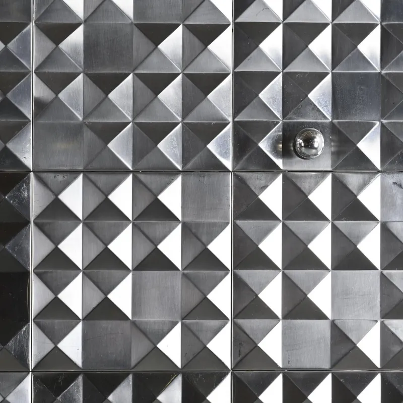 Pamono Steel Decorative Panels, France, 1970s
