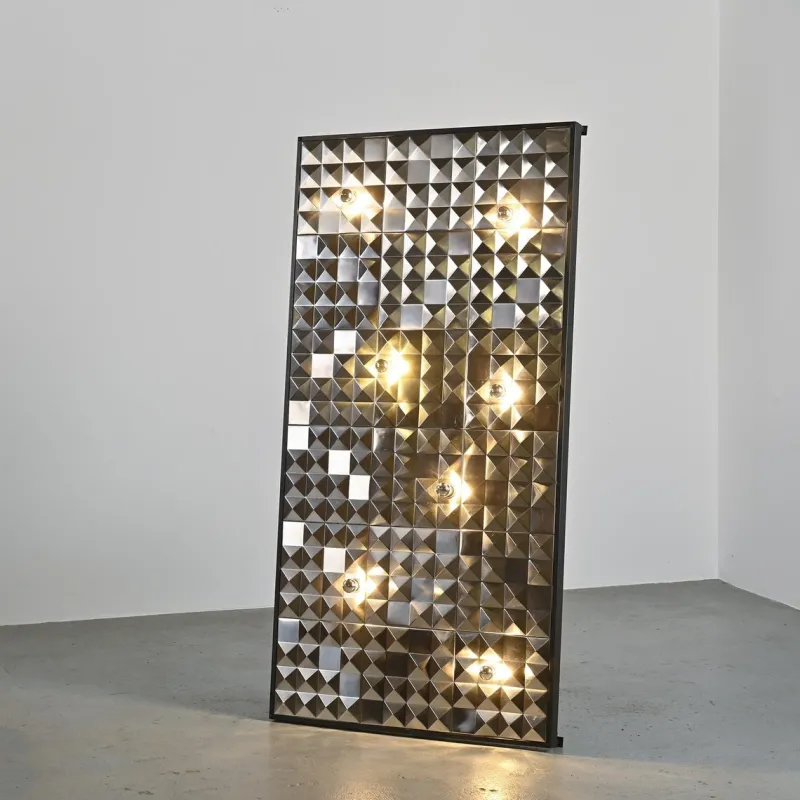 Pamono Steel Decorative Panels, France, 1970s