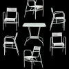 Pamono Steel Garden Furniture, 1950s, Set of 7> Garden Seating