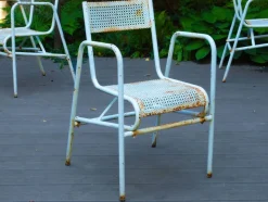 Pamono Steel Garden Furniture, 1950s, Set of 7><noscript><img width=