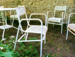Pamono Steel Garden Furniture, 1950s, Set of 7><noscript><img width=