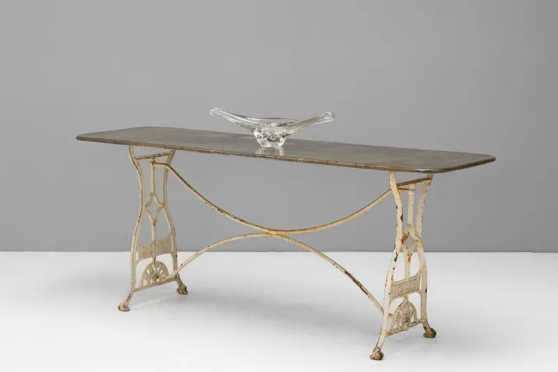 Pamono Steel Topped Garden Table, 1900s> Garden Tables
