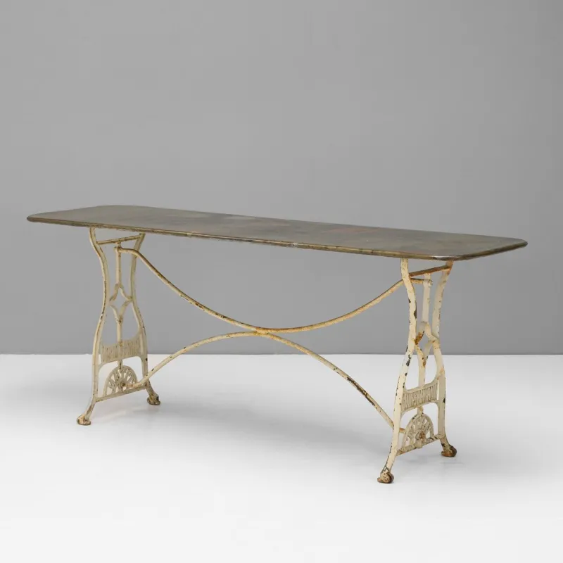 Pamono Steel Topped Garden Table, 1900s> Garden Tables