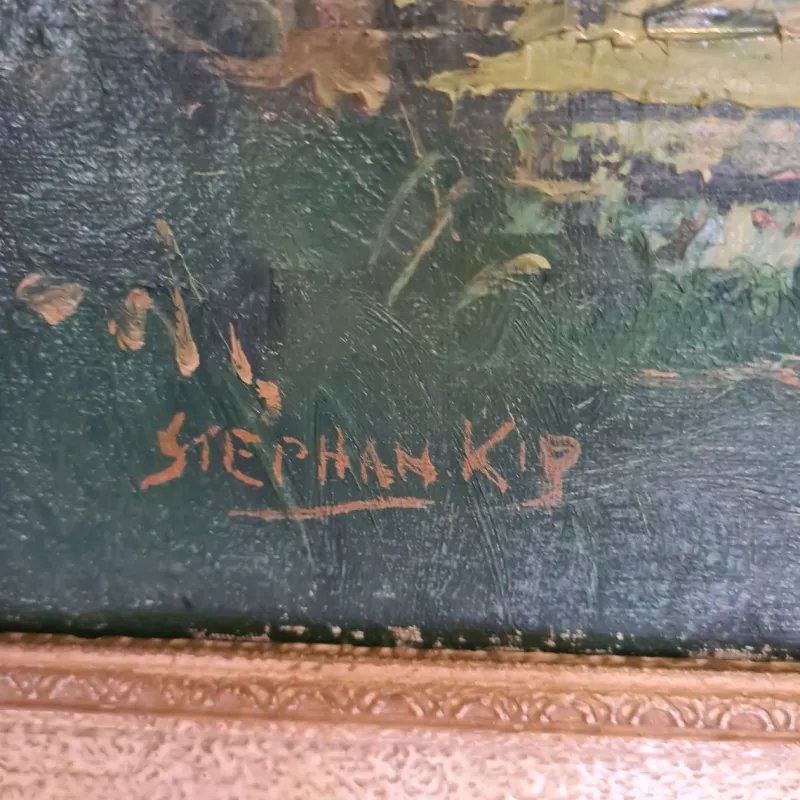 Pamono Stephan Kip, Impressionist Landscape, 1970s, Oil on Canvas> Impressionist