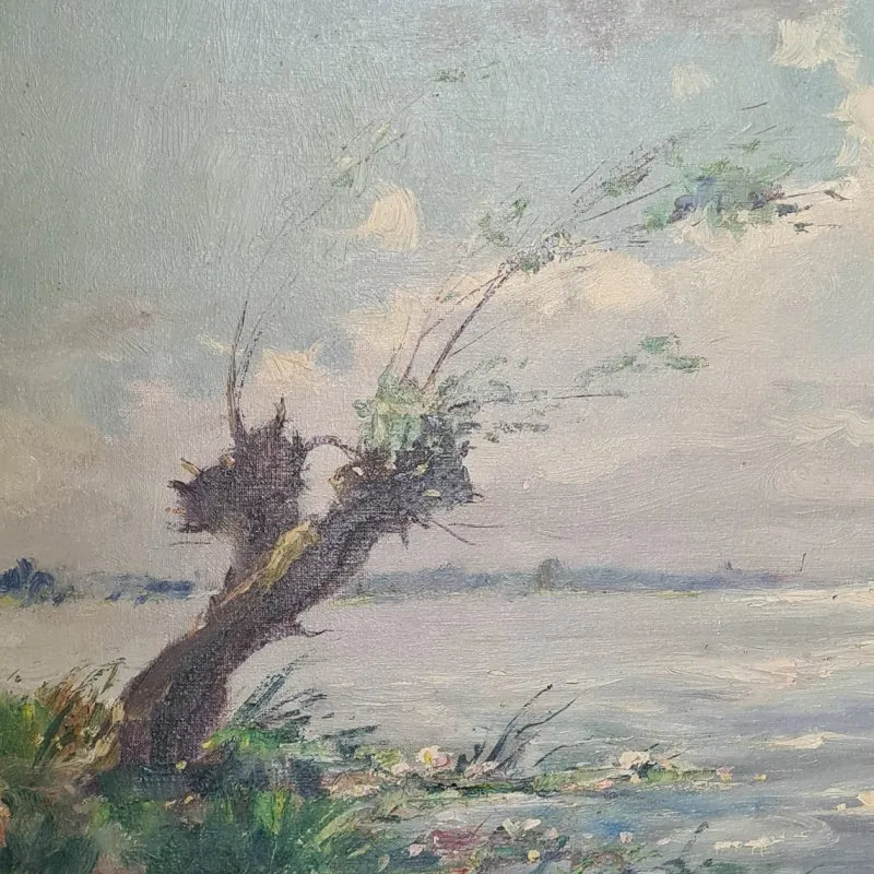 Pamono Stephan Kip, Impressionist Landscape, 1970s, Oil on Canvas> Impressionist