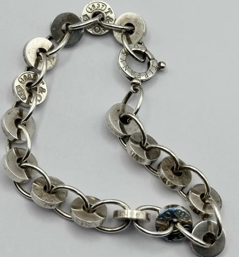 Pamono Sterling Silver Circle Disc Link Bracelet from Tiffany & Co., 2007> Bracelets