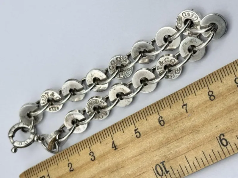 Pamono Sterling Silver Circle Disc Link Bracelet from Tiffany & Co., 2007> Bracelets