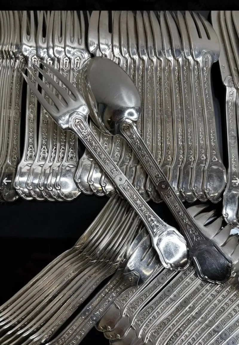 Pamono Sterling Silver Cutlery, 1930, Set of 187> Cutlery & Serving Utensils