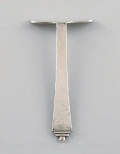New Pamono Sterling Silver Pyramid Child's Food Pusher from Georg Jensen