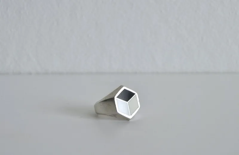 Pamono Sterling Silver Ring with Enamel by Georg Jensen, Denmark, 2014> Rings